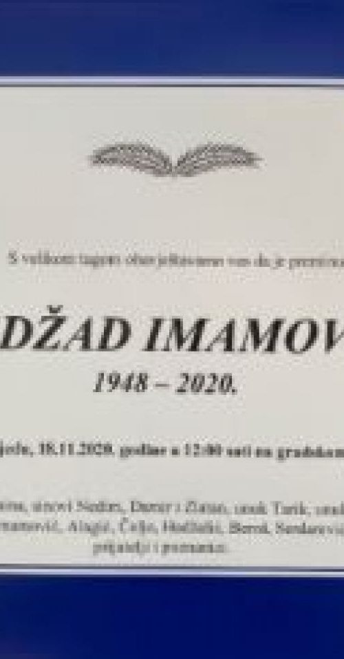 Poznato kada je sahrana Nedžada Imamović